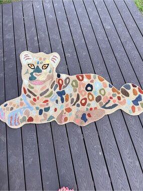 Colorful Leopard Shaped Accent Rug
